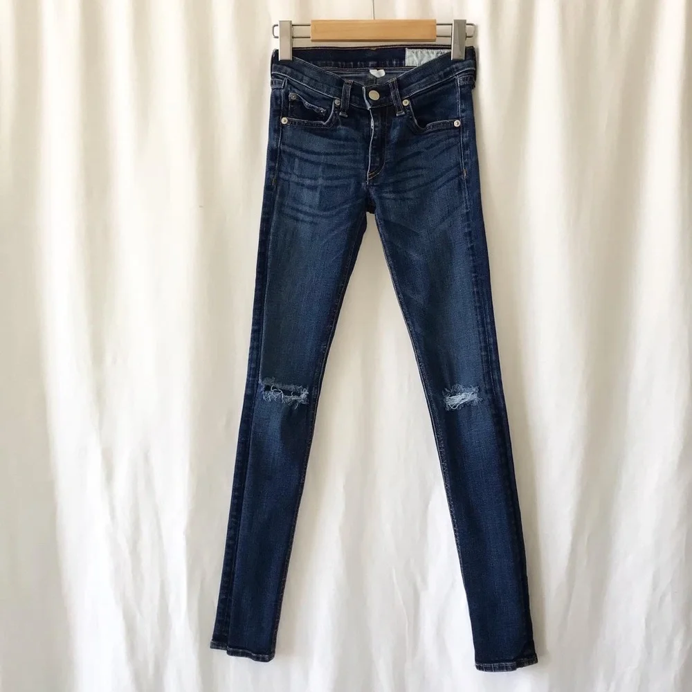 Rag & Bone medium wash Hampstead Skinny Jeans 24 - Picture 3 of 13